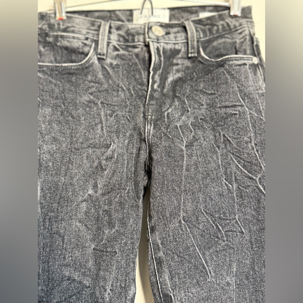 FRAME Le High Straight Cropped Women’s Jeans in Color Edgey - 23 - Picture 4 of 6